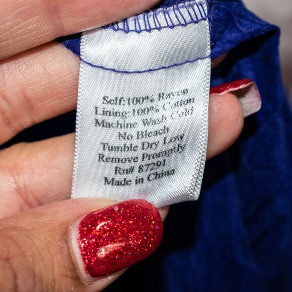 Johnny Was Women's Ruffle Lace-up neck Dress Blue Size Small - Picture 8 of 8